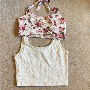 Forever 21 floral crop tops - set of 2